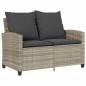Preview: 6-tlg. Garten-Sofagarnitur mit Kissen Hellgrau Poly Rattan