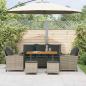 Preview: 6-tlg. Garten-Sofagarnitur mit Kissen Hellgrau Poly Rattan