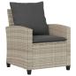Preview: 6-tlg. Garten-Sofagarnitur mit Kissen Hellgrau Poly Rattan