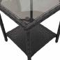 Preview: Gartensofa in L-Form mit Tisch und Kissen Schwarz Poly Rattan