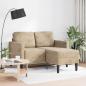 Preview: 2-Sitzer-Sofa mit Chaiselongue L-Form Hellgrau 125cm Kunstleder