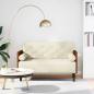 Preview: ARDEBO.de - Zweisitzer-Sofa mit Nackenrollen Creme 110 cm Samt