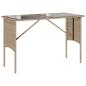 Preview: 3-tlg. Garten-Essgruppe mit Kissen Beige Poly Rattan