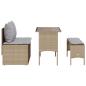 Preview: 3-tlg. Garten-Essgruppe mit Kissen Beige Poly Rattan