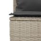 Preview: 3-tlg. Garten-Essgruppe mit Kissen Hellgrau Poly Rattan