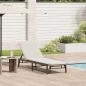 Preview: ARDEBO.de - Sonnenliege mit Auflage Beige Poly Rattan