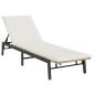 Preview: Sonnenliege mit Auflage Beige Poly Rattan