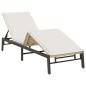 Preview: Sonnenliege mit Auflage Beige Poly Rattan