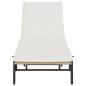 Preview: Sonnenliege mit Auflage Beige Poly Rattan