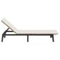 Preview: Sonnenliege mit Auflage Beige Poly Rattan