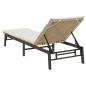 Preview: Sonnenliege mit Auflage Beige Poly Rattan