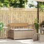 Preview: ARDEBO.de - Gartenbank mit Stauraum und Kissen Beige Poly Rattan