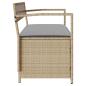 Preview: Gartenbank mit Stauraum und Kissen Beige Poly Rattan