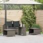 Preview: ARDEBO.de - 5-tlg. Garten-Sofagarnitur Kissen Stapelbar Grau Poly Rattan