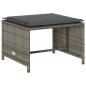 Preview: 5-tlg. Garten-Sofagarnitur Kissen Stapelbar Grau Poly Rattan