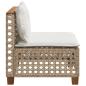 Preview: Gartensofa ohne Armlehnen mit Kissen Beige Poly Rattan
