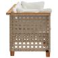 Preview: Gartensofa mit Kissen 3-Sitzer Beige Poly Rattan