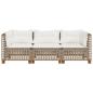 Preview: Gartensofa mit Kissen 3-Sitzer Beige Poly Rattan