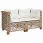 Preview: Garten-Ecksofas mit Kissen 2 Stk. Beige Poly Rattan