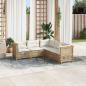 Preview: ARDEBO.de - 5-tlg. Garten-Sofagarnitur mit Kissen Beige Poly Rattan