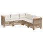 Preview: 5-tlg. Garten-Sofagarnitur mit Kissen Beige Poly Rattan