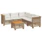 Preview: 6-tlg. Garten-Sofagarnitur mit Kissen Beige Poly Rattan