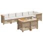 Preview: 9-tlg. Garten-Sofagarnitur mit Kissen Beige Poly Rattan