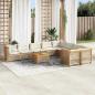 Preview: ARDEBO.de - 10-tlg. Garten-Sofagarnitur mit Kissen Beige Poly Rattan