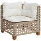 Preview: 10-tlg. Garten-Sofagarnitur mit Kissen Beige Poly Rattan