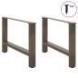 Preview: Couchtischbeine Naturstahl 2 Stk. 70x(42-43) cm Stahl
