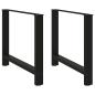 Preview: ARDEBO.de - Couchtischbeine Schwarz 2 Stk. 90x(72-73) cm Stahl