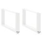 Preview: ARDEBO.de - Couchtischbeine U-Form 2 Stk. Weiß 60x(30-31) cm Stahl