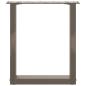 Preview: Couchtischbeine U-Form 2 Stk. Naturstahl 38x(42-43) cm Stahl