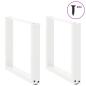 Preview: Couchtischbeine U-Form 2 Stk. Weiß 50x(42-43) cm Stahl