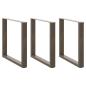 Preview: ARDEBO.de - Couchtischbeine U-Form 3 Stk. Naturstahl 80x(72-73) cm Stahl