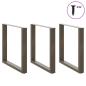 Preview: Couchtischbeine U-Form 3 Stk. Naturstahl 80x(72-73) cm Stahl