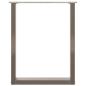 Preview: ARDEBO.de - Esstischbeine U-Form 2 Stk. Naturstahl 60x(72-73) cm Stahl