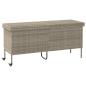 Preview: Gartentruhe mit Rollen Hellgrau 160x55x75 cm Poly Rattan