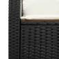 Preview: 4-tlg. Garten-Sofagarnitur mit Kissen Schwarz Poly Rattan