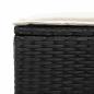 Preview: 4-tlg. Garten-Sofagarnitur mit Kissen Schwarz Poly Rattan