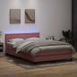 Preview: ARDEBO.de - Boxspringbett mit Matratze Rosa 160x220 cm Samt