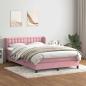 Preview: ARDEBO.de - Boxspringbett mit Matratze Rosa 160x220 cm Samt