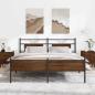 Preview: ARDEBO.de - Metallbett ohne Matratze Braun Eichen-Optik 180x200 cm