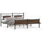 Preview: Metallbett ohne Matratze Braun Eichen-Optik 180x200 cm