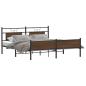 Preview: Metallbett ohne Matratze Braun Eichen-Optik 180x200 cm
