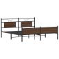 Preview: Metallbett ohne Matratze Braun Eichen-Optik 180x200 cm