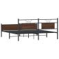 Preview: Metallbett ohne Matratze Braun Eichen-Optik 180x200 cm