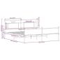 Preview: Metallbett ohne Matratze Braun Eichen-Optik 180x200 cm