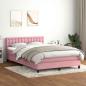 Preview: ARDEBO.de - Boxspringbett mit Matratze Rosa 160x220 cm Samt
