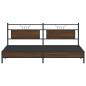 Preview: Metallbett ohne Matratze Braun Eichen-Optik 193x203 cm